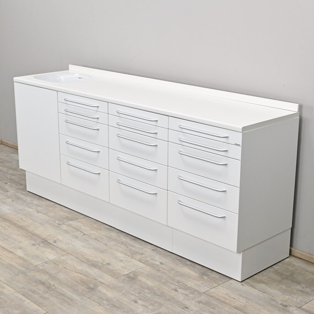 Edarredo E04 Monocolore Dental Behandlungszeile Schrankzeile aus Stahl | 385238