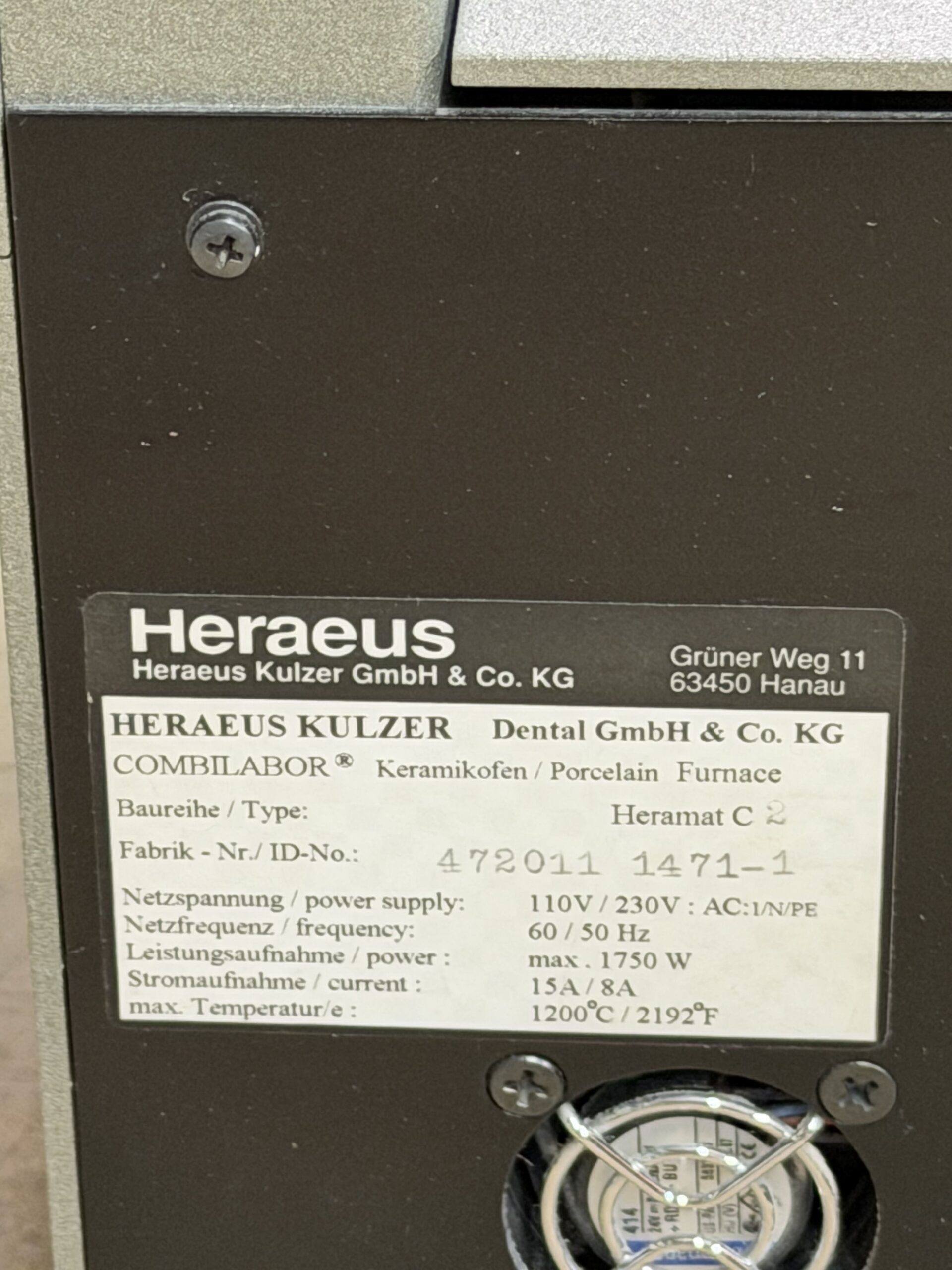 Heraeus Kulzer Heramat C2 Keramikofen / Brennofen | 385354