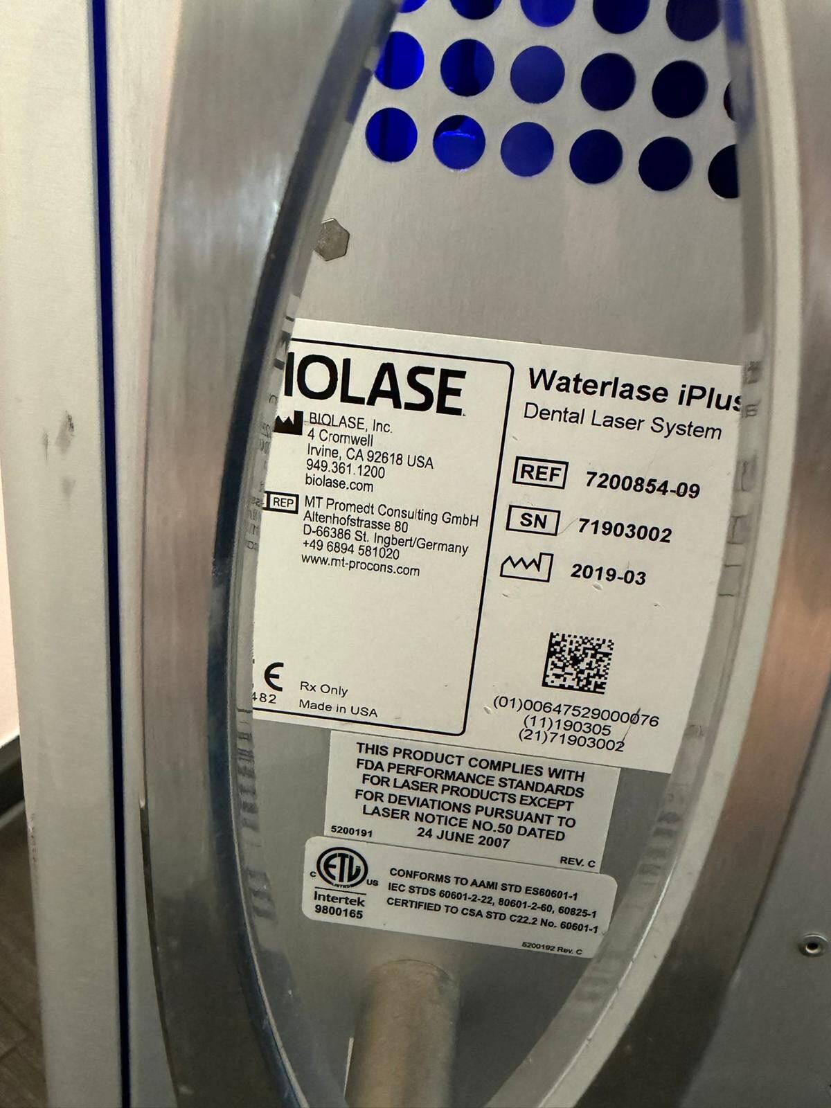 BIOLASE WATERLASE IPLUS 2.0 PLATINUM | 384309