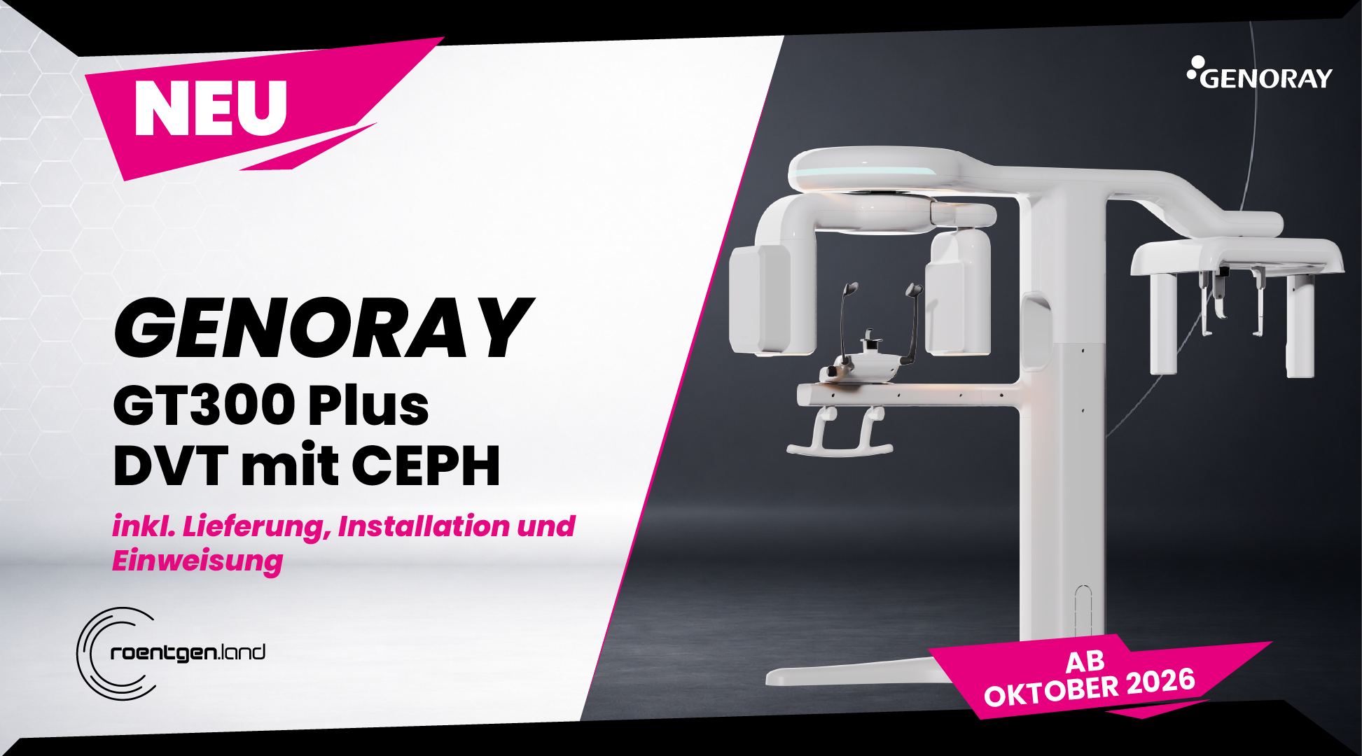 GENORAY GT300 PLUS (Ceph) – !NEU! – Erhältlich ab Oktober 2026 – NEUGERÄT – 65 µm – sehr hohe Auflösung | 384687