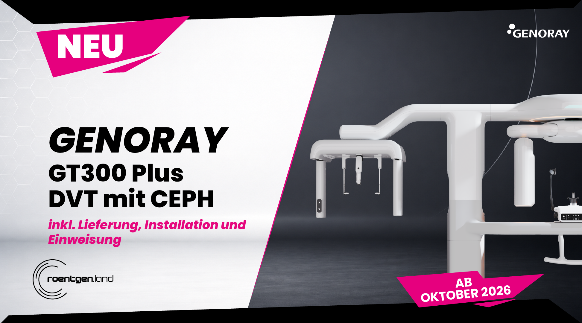 GENORAY GT300 PLUS (Ceph) – !NEU! – Erhältlich ab Oktober 2026 – NEUGERÄT – 65 µm – sehr hohe Auflösung | 384688