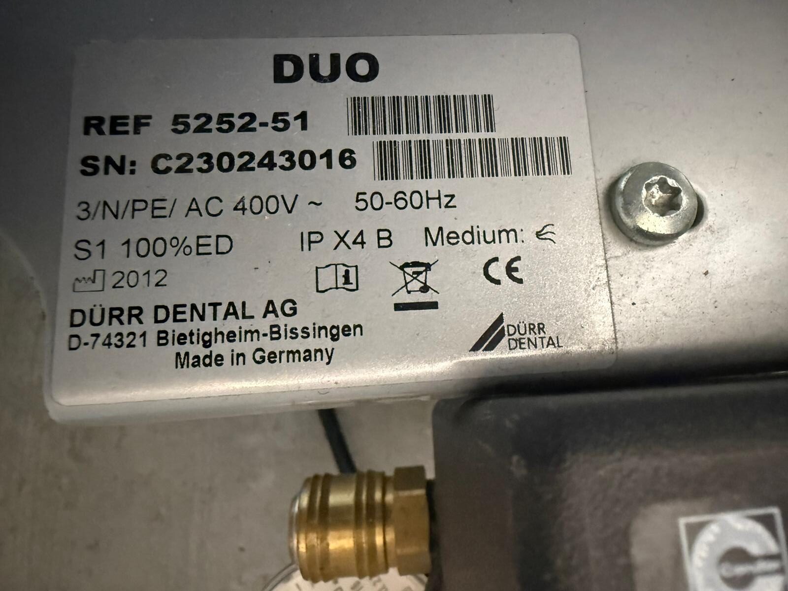 Dürr Dental Duo Silver Airline Kompressor 400V REF 5252-51 | 387271