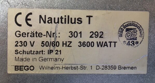 Nautilus T Vakuum Druckgussgerät BEGO mit Zubehör | 386067