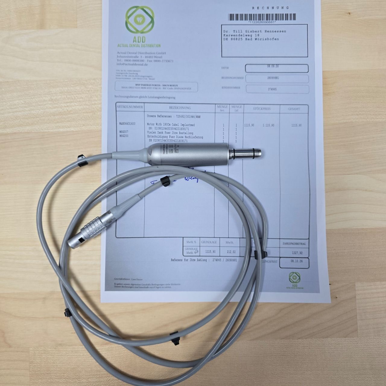 W&H Motor für Implantmed SI-923, ab BJ. 2011 – W&H06631600 | 387694