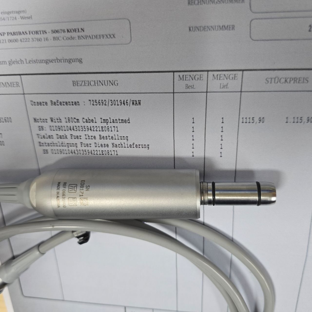 W&H Motor für Implantmed SI-923, ab BJ. 2011 – W&H06631600 | 387692