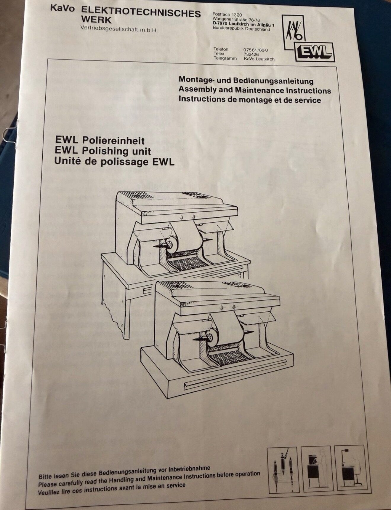 KaVo EWL Poliereinheit / Poliergerät – umfangreiches Zubehör + Original-Bedienungsanleitung | 386138