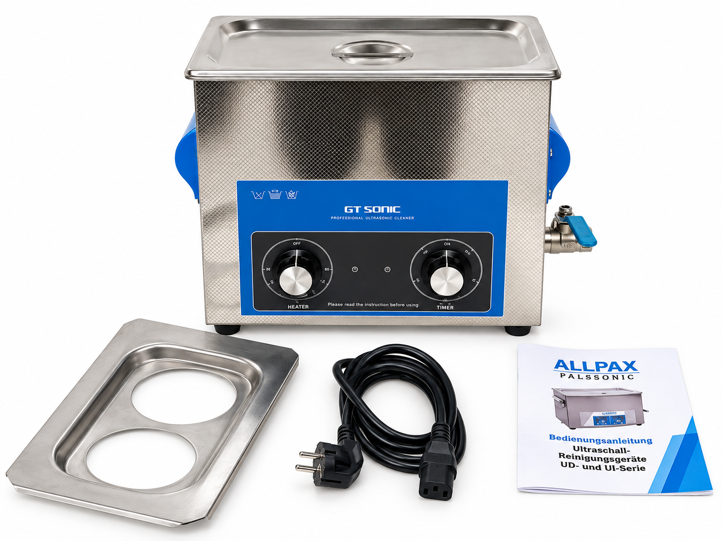 GT SONIC Ultraschall-Reinigungsgerät Ultraschallbad mit Korb Edelstahl | 388151