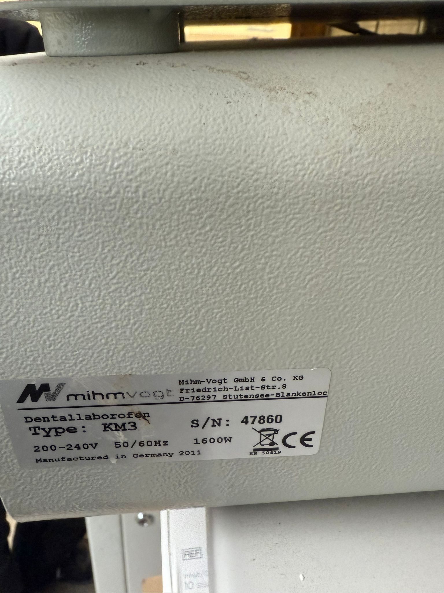 Mihm-Vogt KM3 Dental Laborofen Vorwärmofen Dentalofen Zahntechnik 1600W | 387943
