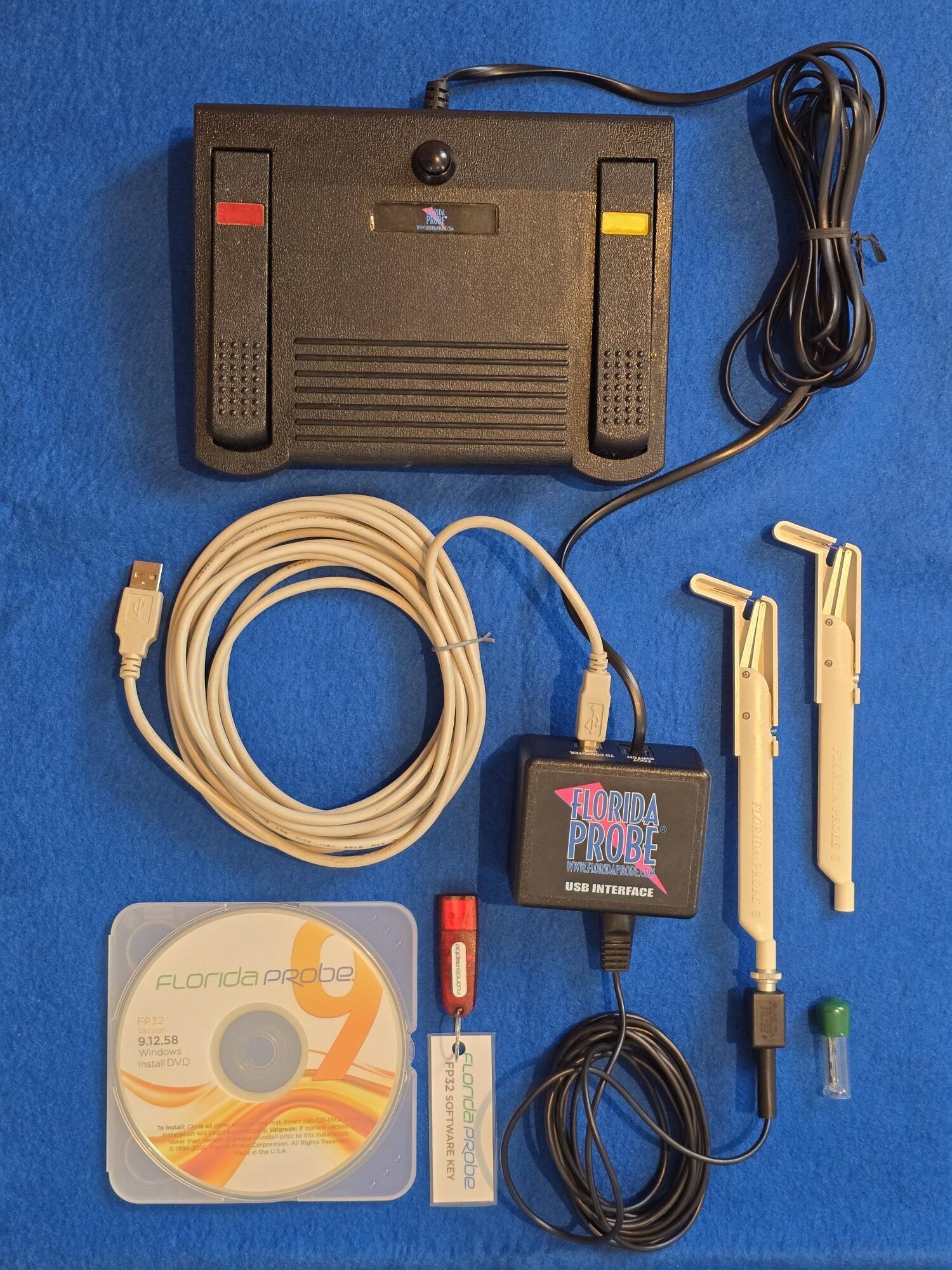 Florida Probe FP32” System mit digitaler opto-mechanischer Sonde und Fusspedal: Neu mit Software und USB-Lizenz-Dongle | 409621