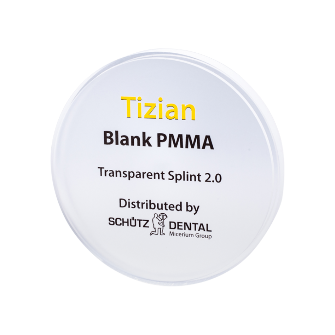 Schütz Dental Tizian Blank PMMA Transparent Splint 2.0, 98 mm, 24er-Bulkverpackung | 429500