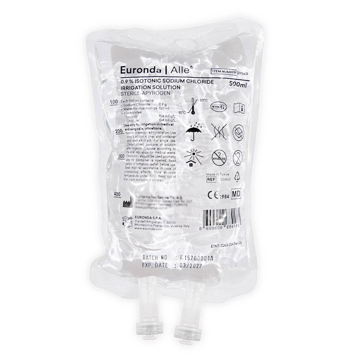 Euronda isoton. Kochsalzlösung 0,9%  15 x 500ml Beutel | 389381