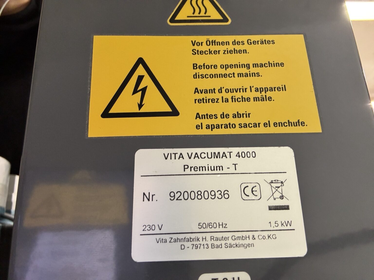 VITA VACUMAT 4000 Premium-T Dentalofen mit Vakuumpumpe & Steuerung | 388219