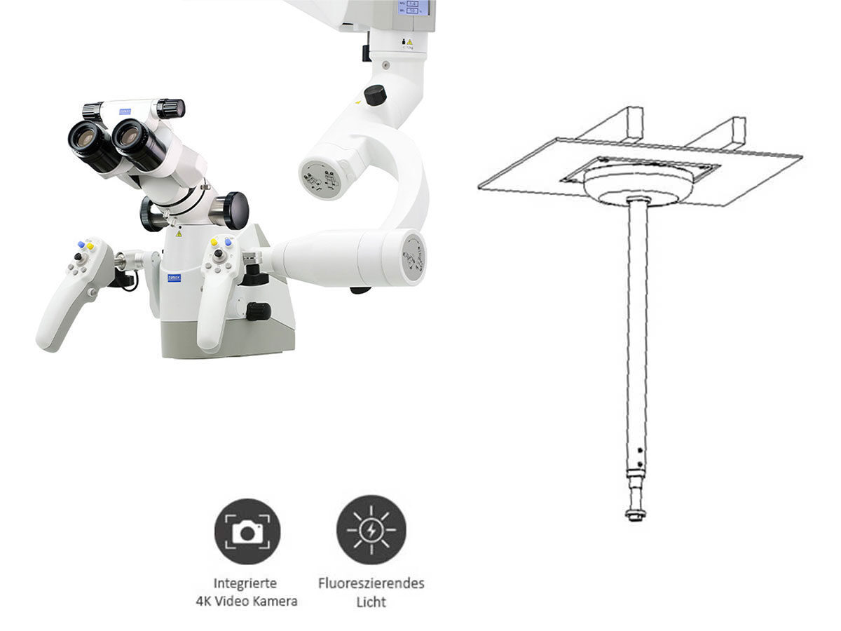 Mikroskop OMS3000 ElektroMag Plus inkl. 4K Kamera, Fluorescent Module, Deckenhalterung | 425418