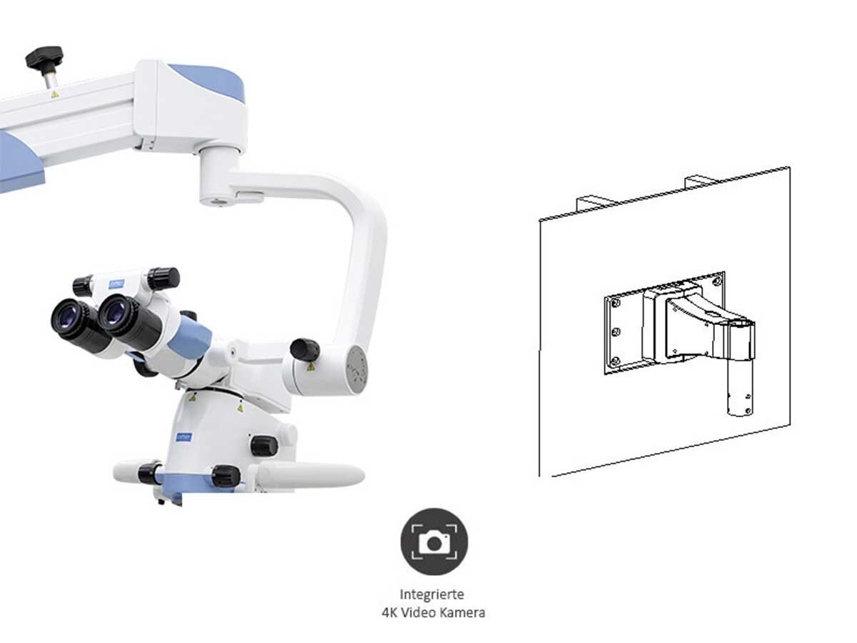 Mikroskop BlueSpin (OMS2050) inkl. 4K Kamera – Wandhalterung | 422260