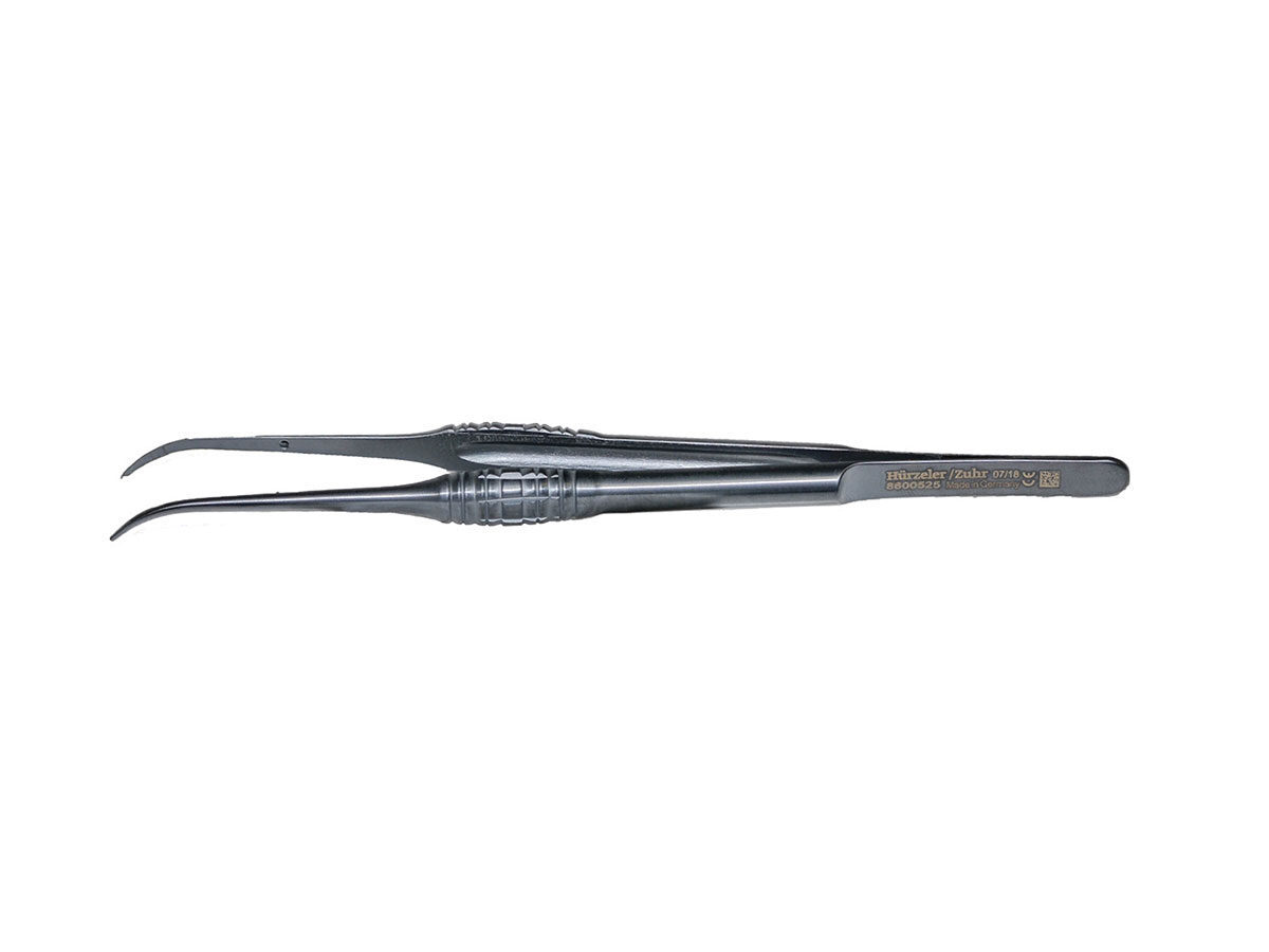 TOUCHGRIP 25 – Mikrochirurgische Pinzette 17,5 cm gebogen, 0,6 mm breit nach Hürzeler/Zuhr | 423729