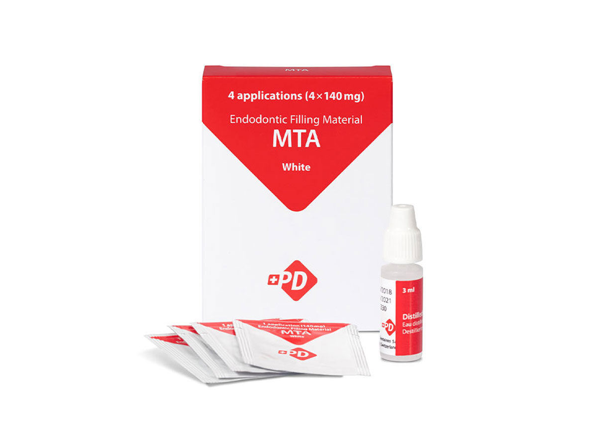 PD MTA weiß, für 4 Anwendungen – 4 Tütchen mit je 140 mg + 3 ml reines Wasser | 424504